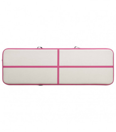 Inflatable Gymnastics Mat with Pump 400x100x20 cm PVC Pink
