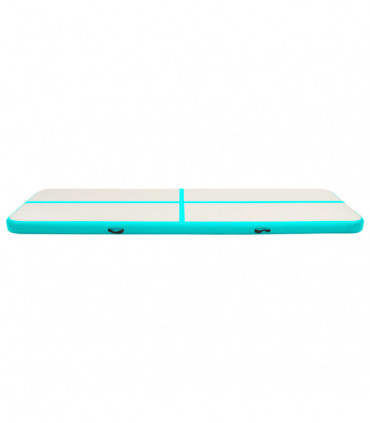 vidaXL Inflatable Gymnastics Mat with Pump 600x100x15 cm PVC Green