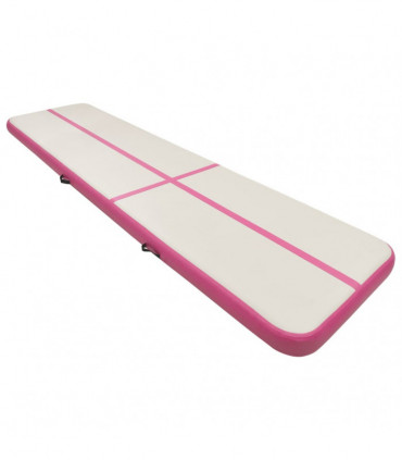 Inflatable Gymnastics Mat with Pump 600x100x20 cm PVC Pink