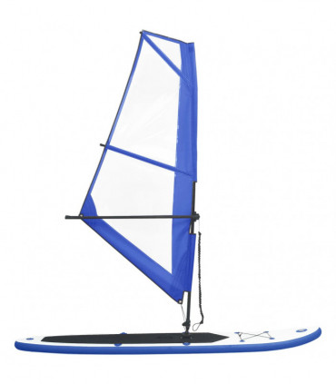 Inflatable Stand Up Paddleboard with Sail Set Blue and White