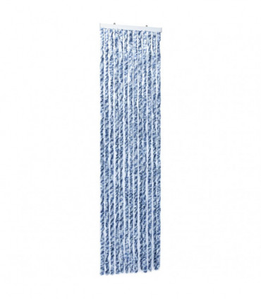 Insect Curtain Blue, White and Silver 56x185 cm Chenille