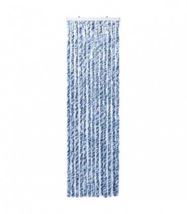 Insect Curtain Blue, White and Silver 56x185 cm Chenille