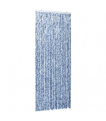 Insect Curtain Blue, White and Silver 90x220 cm Chenille