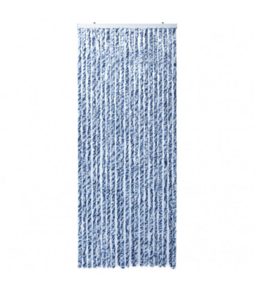 Insect Curtain Blue, White and Silver 90x220 cm Chenille