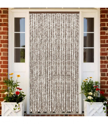 Insect Curtain Taupe and White 100x220 cm Chenille