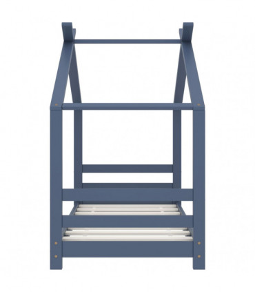 Kids Bed Frame Grey Solid Pine Wood 70x140 cm