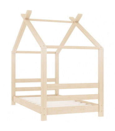 Kids Bed Frame Solid Pine Wood 70x140 cm