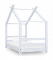 Kids Bed Frame White Solid Pine Wood 70x140 cm