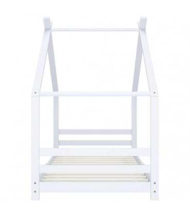 Kids Bed Frame White Solid Pine Wood 90x200 cm