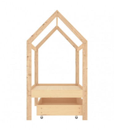 Kids Bed Frame with a Drawer Solid Pine Wood 70x140 cm