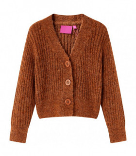 Kids' Cardigan Knitted Cognac 104