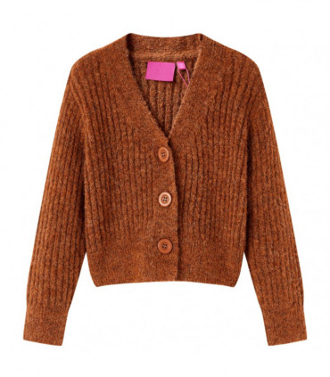 Kids' Cardigan Knitted Cognac 104