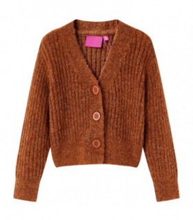 Kids' Cardigan Knitted Cognac 116