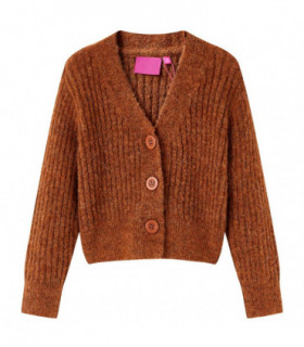 Kids' Cardigan Knitted Cognac 92