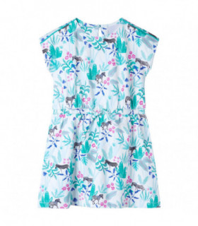 Kids' Dress Ecru and Dark Mint 104