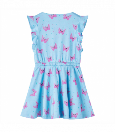 Kids' Dress with Buttons Sleeveless Blue 128