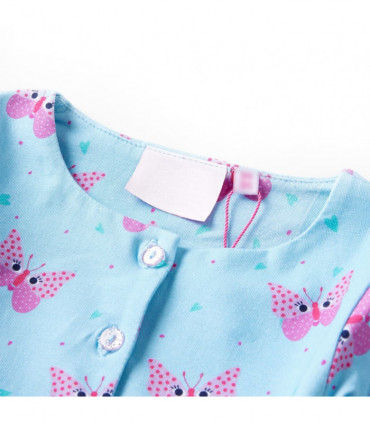 Kids' Dress with Buttons Sleeveless Blue 140