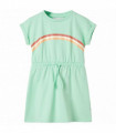 Kids' Dress with Drawstring Bright Green 104
