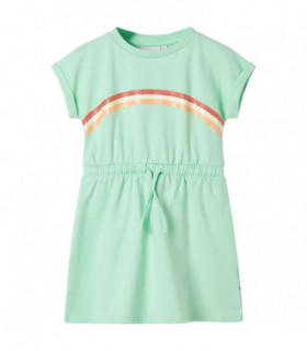 Kids' Dress with Drawstring Bright Green 116