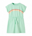 Kids' Dress with Drawstring Bright Green 116