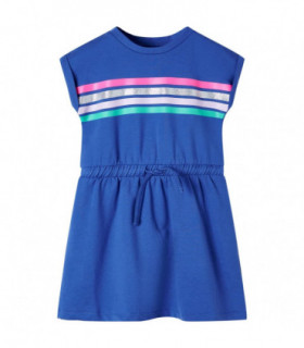 Kids' Dress with Drawstring Cobalt Blue 116