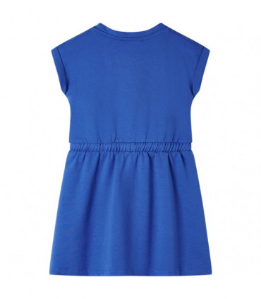 Kids' Dress with Drawstring Cobalt Blue 128
