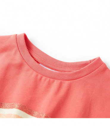 Kids' Dress with Drawstring Coral 128