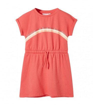 Kids' Dress with Drawstring Coral 140