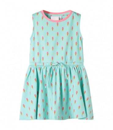 Kids' Dress with Drawstring Light Mint 116