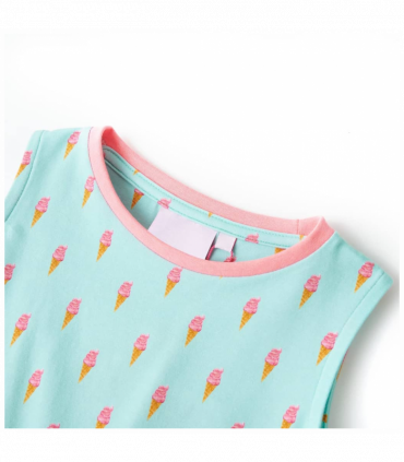 Kids' Dress with Drawstring Light Mint 140