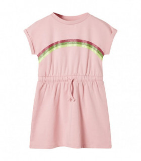 Kids' Dress with Drawstring Light Pink 116