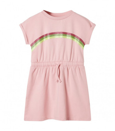 Kids' Dress with Drawstring Light Pink 128