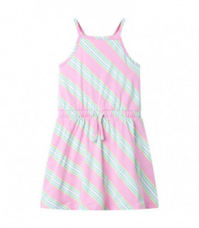 Kids' Dress with Drawstring Sleeveless Pink 116