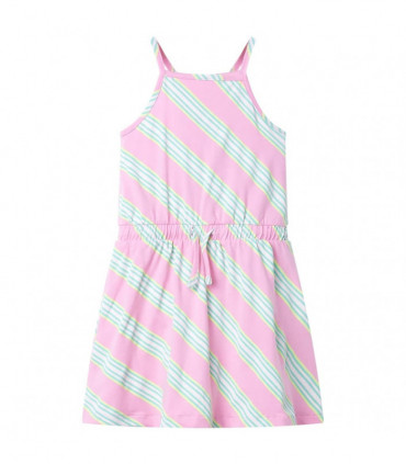 Kids' Dress with Drawstring Sleeveless Pink 116