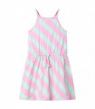 Kids' Dress with Drawstring Sleeveless Pink 128