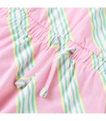 Kids' Dress with Drawstring Sleeveless Pink 128