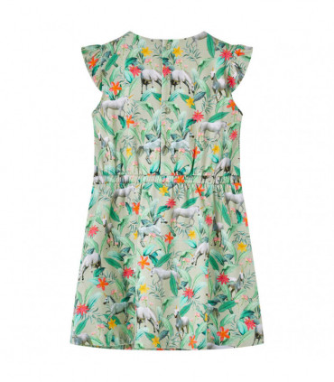 Kids' Dress with Flying Sleeves Light Khaki 116