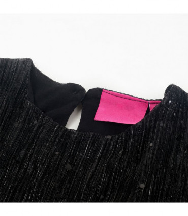 Kids' Dress with Long Sleeves Black 116