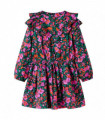 Kids' Dress with Long Sleeves Bright Pink 104