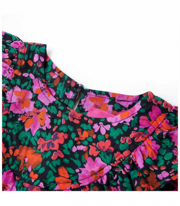 Kids' Dress with Long Sleeves Bright Pink 128