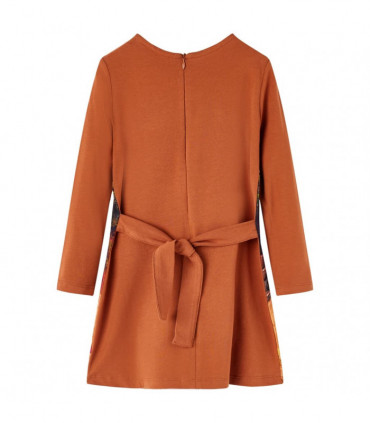 Kids' Dress with Long Sleeves Cognac 116