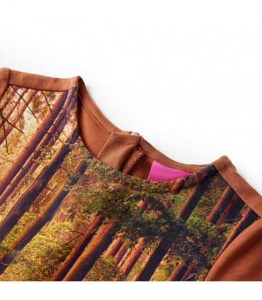 Kids' Dress with Long Sleeves Cognac 116
