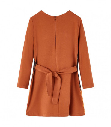 Kids' Dress with Long Sleeves Cognac 92