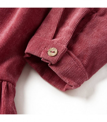 Kids' Dress with Long Sleeves Corduroy Old Pink 128