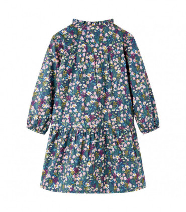 Kids' Dress with Long Sleeves Dark Blue 128