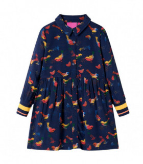 Kids' Dress with Long Sleeves Navy 116