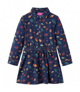 Kids' Dress with Long Sleeves Navy 128