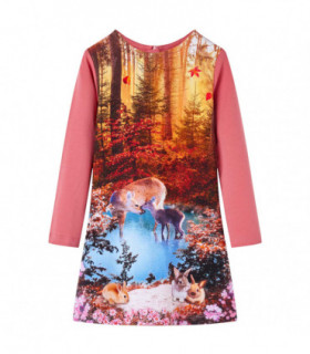 Kids' Dress with Long Sleeves Old Pink 140