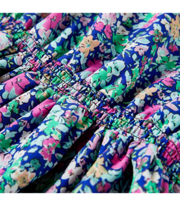 Kids' Dress with Ruffle Sleeves Cobalt Blue 128