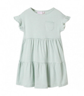 Kids' Dress with Ruffle Sleeves Mint 116